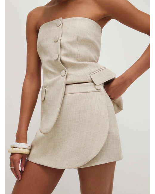 River Island Natural Wrap Front Skort