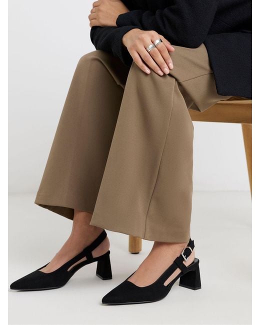 Simply Be Natural Wide Fit Pointed Toe Slingback With Statement Heels