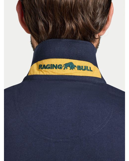 Raging Bull Blue Rugby Club Jersey Polo Shirt for men