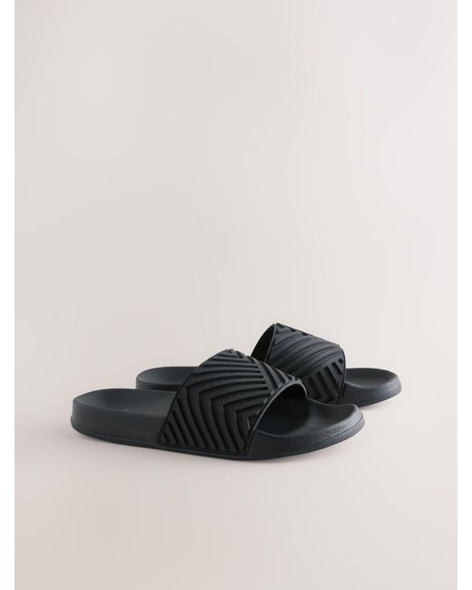 Next Black Moulded Sliders for men
