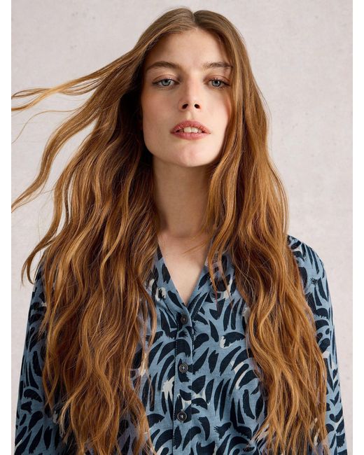 White Stuff Blue Annie Jersey Shirt