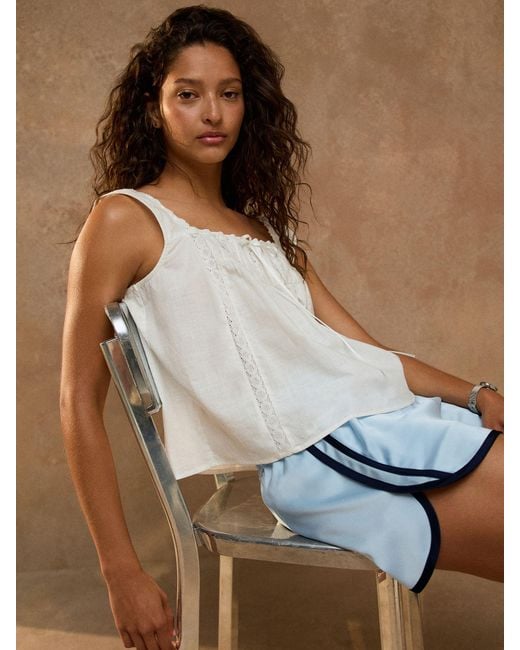 Next Blue Satin Runner Shorts