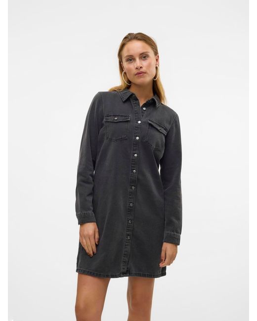 Vero Moda Blue Long Sleeve Denim Dress