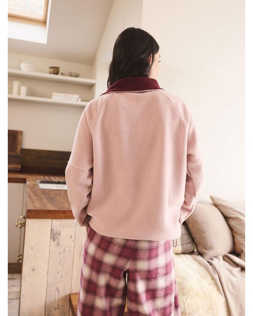 Next Pink Half Zip Graphic Fleece