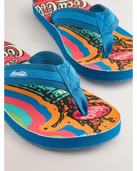 Next Blue Textile Flip Flops for men