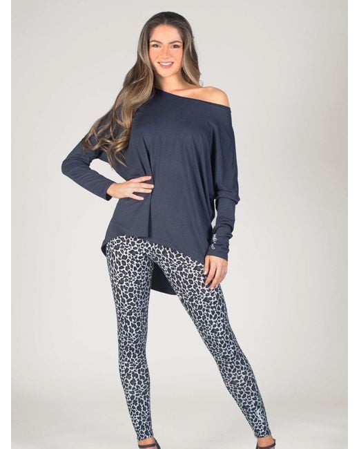 Pineapple Blue Script Long Sleeves Top