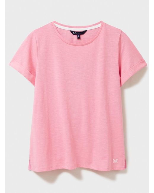 Crew Pink Perfect Slub 100% Cotton T-Shirt