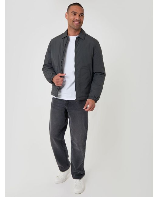 Threadbare Gray Showerproof Collared Harrington Jacket for men