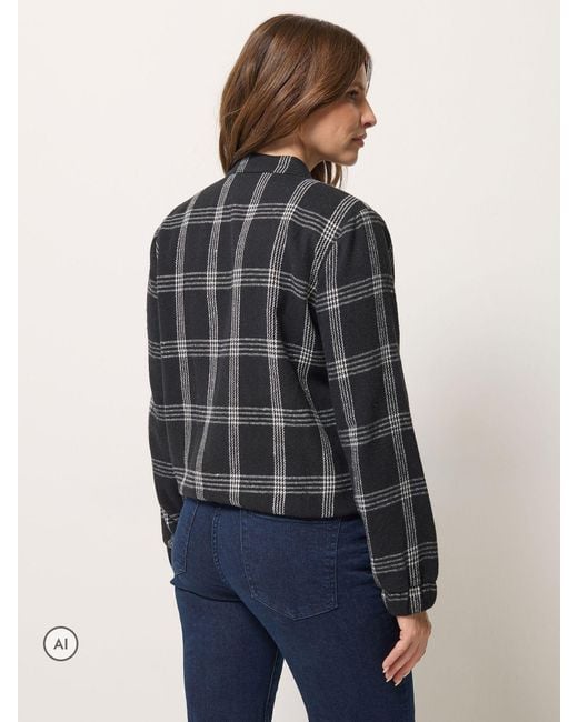 M Com Black Checked Zip Jacket
