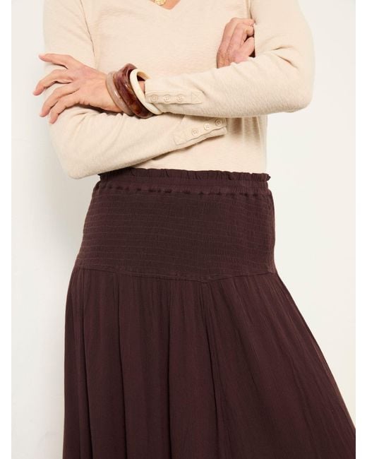 FatFace Natural Fatface Harper 100% Cotton Pleated Maxi Skirt