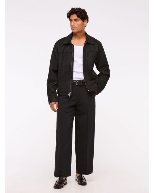 Abercrombie & Fitch Black Cropped Long Sleeve Zip Jacket for men