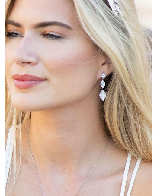 Ivory & Co. White Rochelle Crystal Pave Triple Drop Earrings