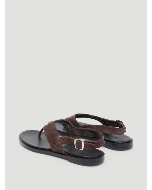 Hush Natural Zenya Suede Toe Post Sandals