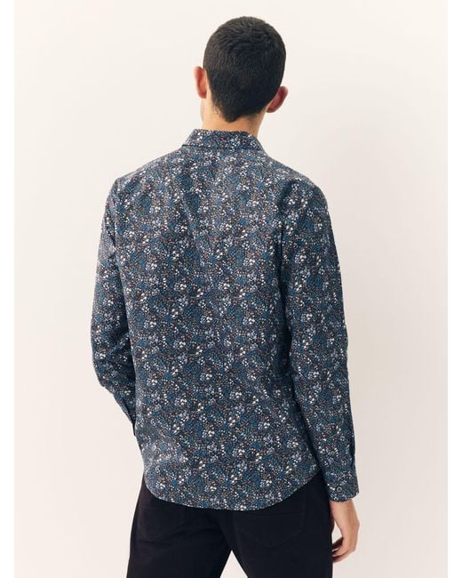Next Blue Regular Fit Long Sleeve Print Shirt for men