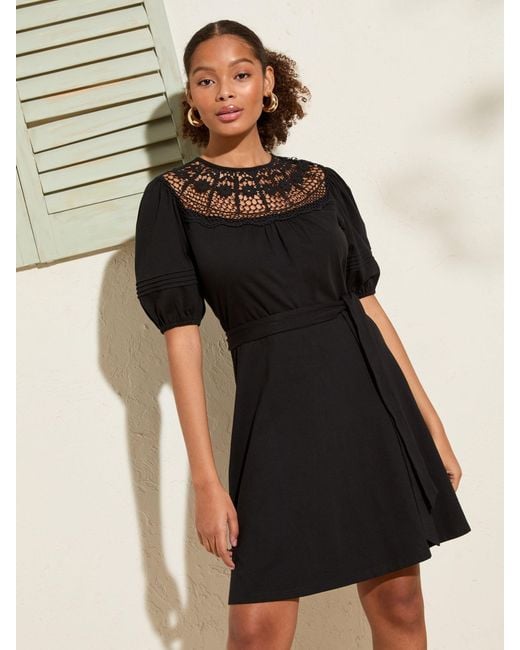 blue business dress Boden Women's Zinnia Tie Jersey Short Dress in Black