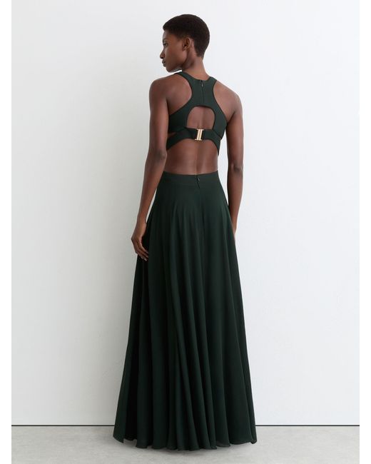 Reiss Paloma Cut-Out Racerback Maxi Dress in Green | Lyst