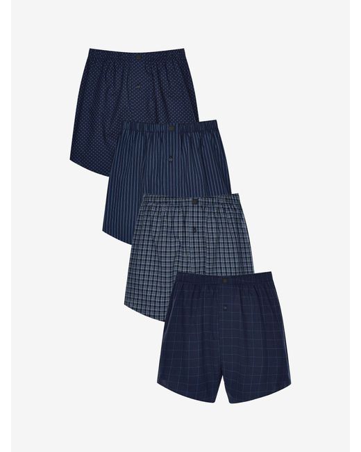Next Gewebte Boxershorts Aus 100% Reiner Baumwolleklein in Blue für Herren