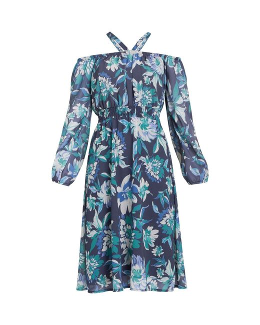 gina bacconi blue dress GINA BACCONI BLUE PLEATED 3/4 SLEEVE SPECIAL OCCASION DRESS SIZE 16 –  Whispers Dress Agency