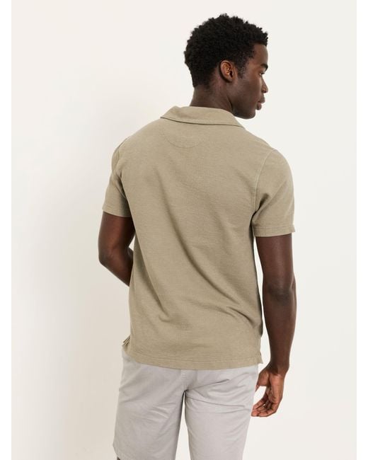 FatFace Natural Fatface Albury Textured Polo Shirts for men