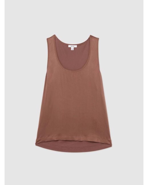Reiss Natural Silk-Front Cami Top