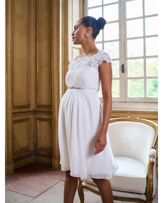 Seraphine Premium Eyelash Lace Bodice Maternity Bridal Dress in White | Lyst Seraphine Premium Eyelash Lace Bodice Maternity Bridal Dress in White | Lyst