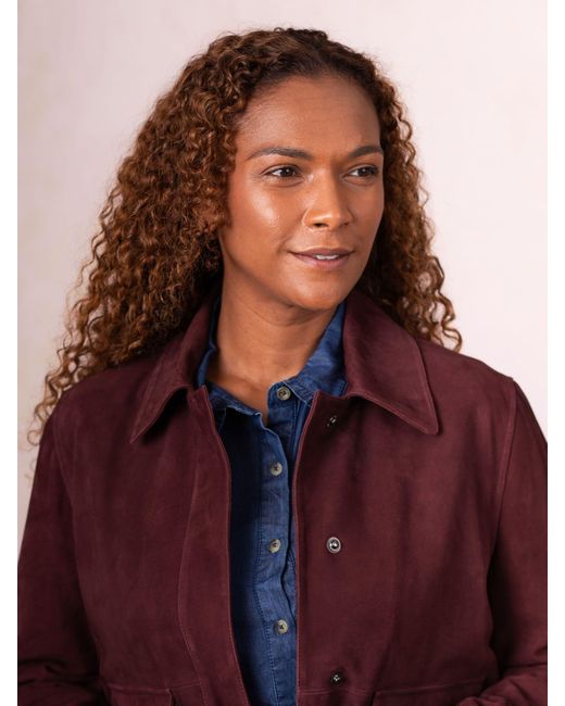 Lakeland Leather Purple Southey Suede Jacket