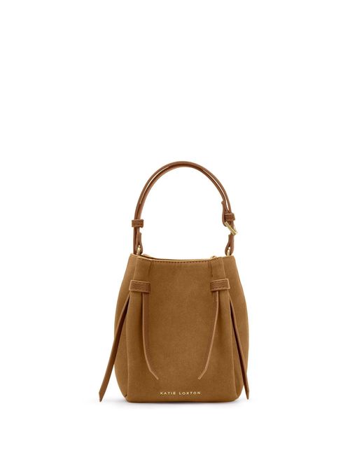 Katie Loxton Brown Celina Mini Suedette Bucket Bag