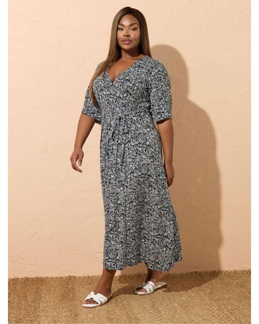 Yours Curve Gray Wrap Dress