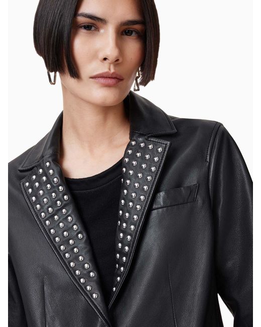 AllSaints Black Corinna Stud Blazer