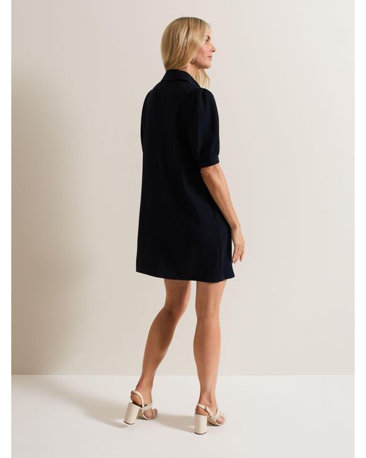 Phase Eight Blue Claudia Button Swing Mini Dress