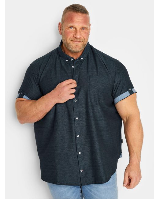 BadRhino Big & Tall Blue 100% Cotton Slub Shirt for men