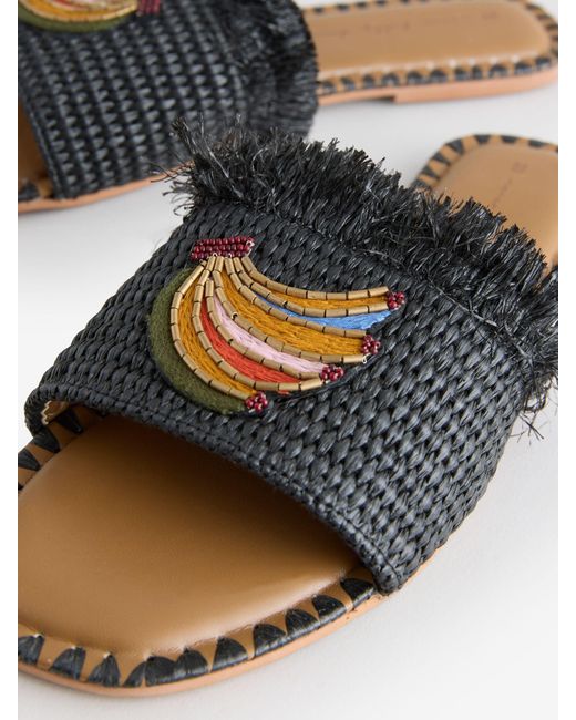 Never Fully Dressed White Raffia Mule Sandals