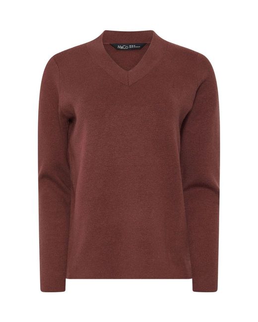M Com Brown Premium V-Neck Jumper