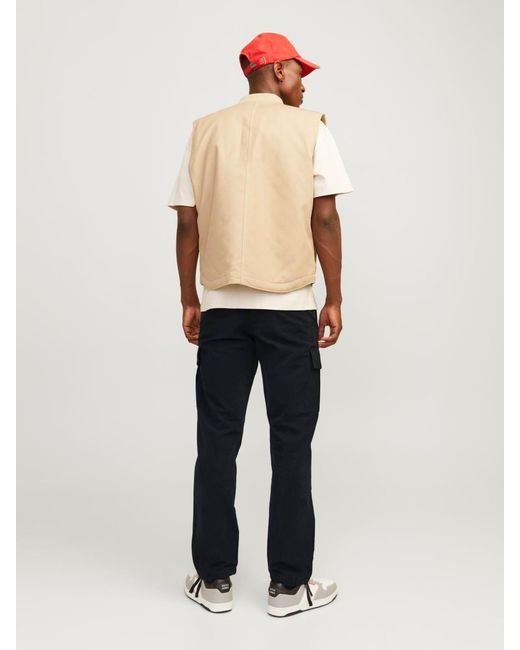 Jack & Jones Black Loose Fit Cargo Trousers for men