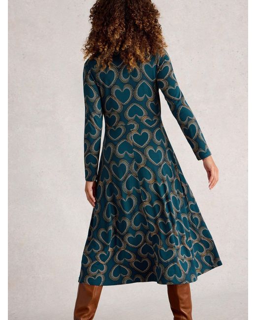 White Stuff Blue Madeline Jersey Dress