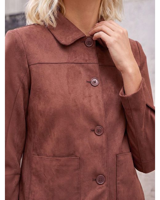 Roman Red Petite Suede Jacket