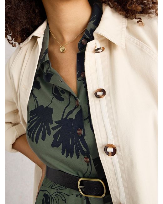 White Stuff Green Rua Jersey Shirt Dress