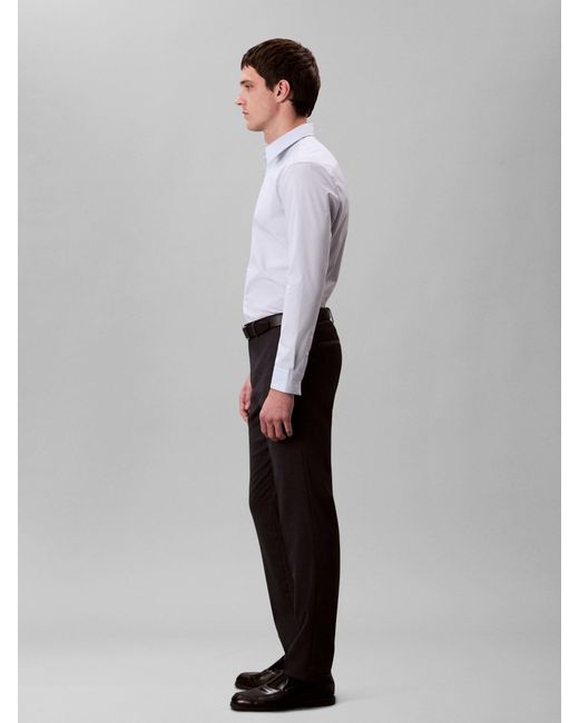 Calvin Klein White Stretch Cotton Stripe Shirt for men