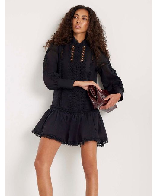River Island Lace Cut Out Mini Dress in Blue | Lyst