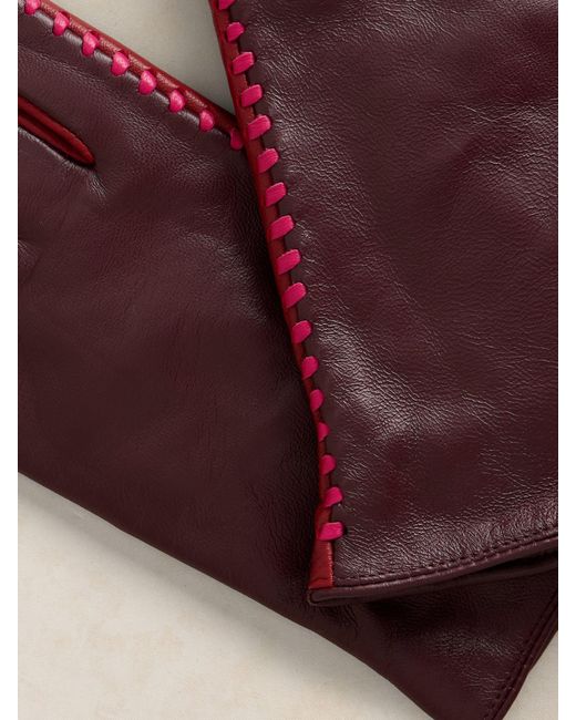 White Stuff Purple Sasha Leather Glove