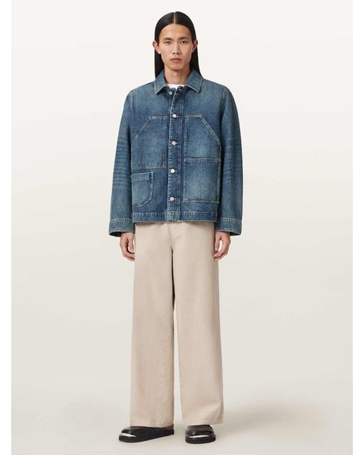 AllSaints Blue Allsaints Mukesh Embroidered Jacket for men