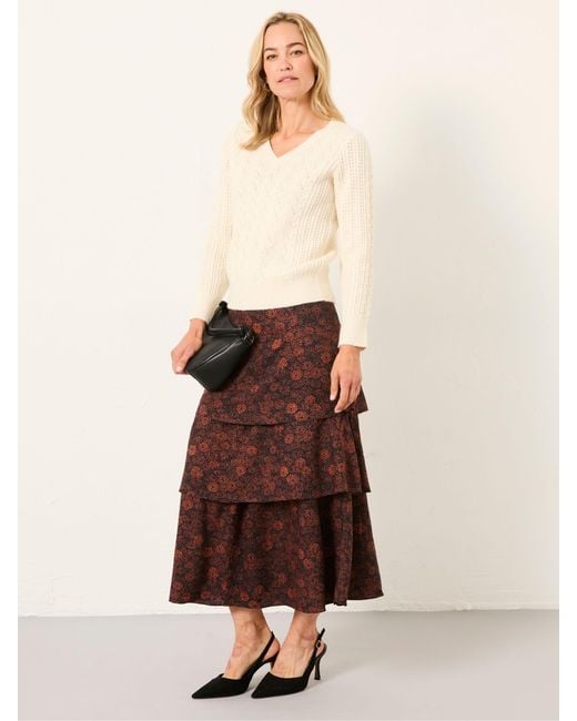 FatFace Brown Fatface Tonia Midi Skirt
