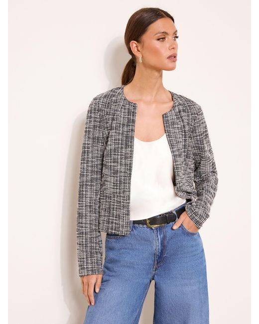 Lipsy White Boucle Crop Jacket