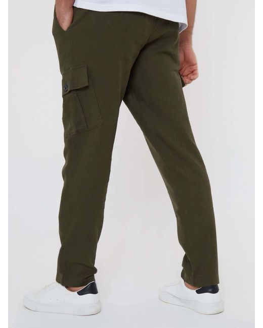 Threadbare Cargohose Aus Leinenmischung in Green für Herren