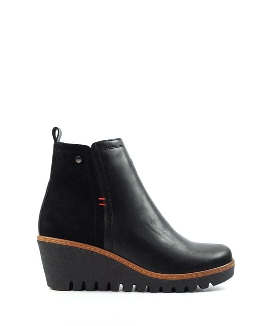 Lunar Black Pixie Wedge Ankle Boots