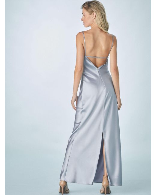 butter yellow long dresses Six Stories Cowl Back Satin Bridesmaid Dress main image 0