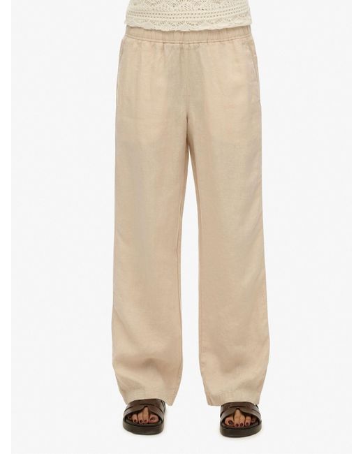 Superdry Natural Leinenhose Mit Kordelzugeu 44 (Uk 16)