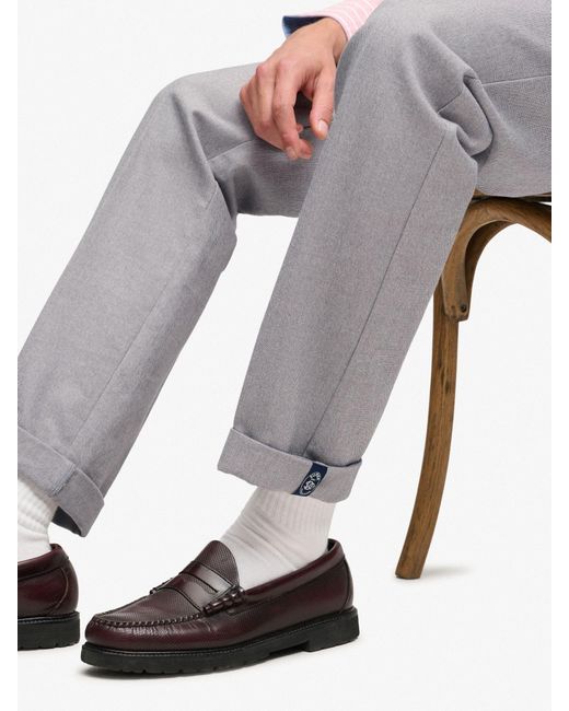 Superdry Gray Premium Textured Regular Chinos for men