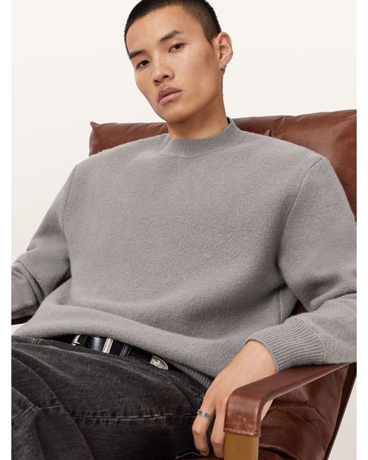 AllSaints Gray Allsaints Marko Crew Jumper for men