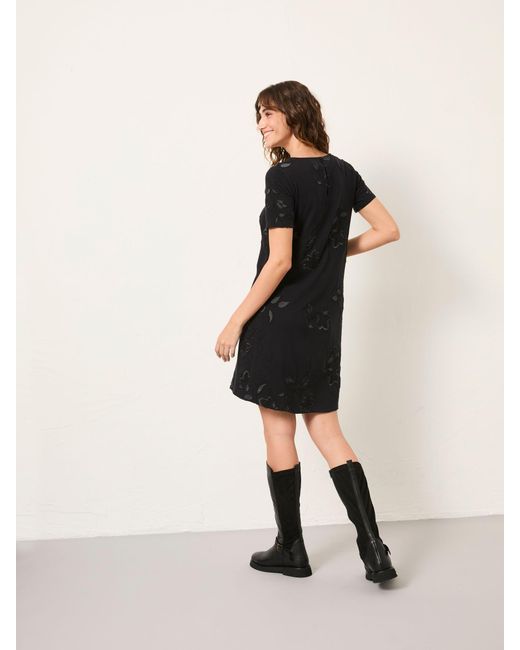 FatFace Black Fatface Simone Embroidered Jersey Mini Dress